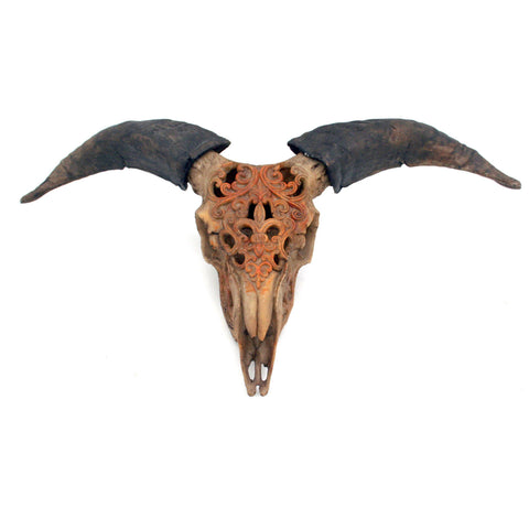 Etched Ram Skull, Wall Decor (Resin)
