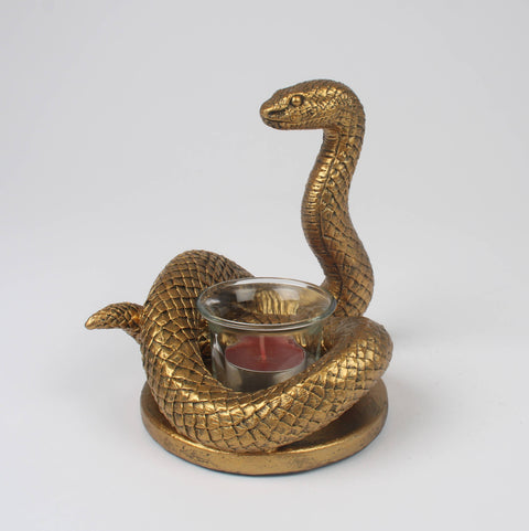 Gold Snake Candle Holder