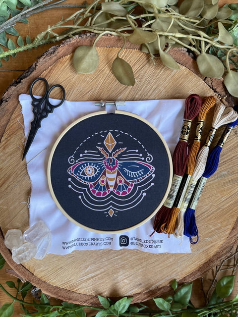 DIY Stitch Kit: Winking Moth Embroidery Kit