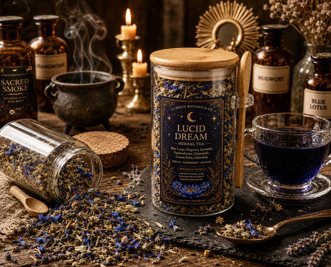 Tea: Lucid Dream Herbal Tea, Mugwort, Blue Lotus for Dreamwork & Mindful Sleep