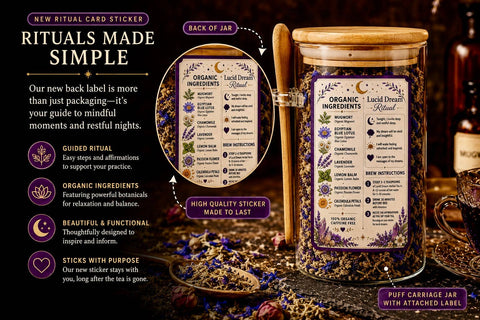 Tea: Lucid Dream Herbal Tea, Mugwort, Blue Lotus for Dreamwork & Mindful Sleep