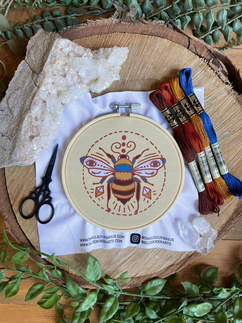 DIY Stitch Kit: Winking Bee Embroidery Kit
