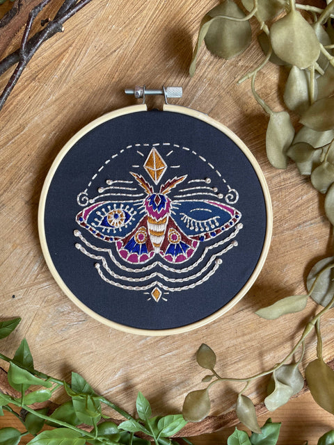 DIY Stitch Kit: Winking Moth Embroidery Kit