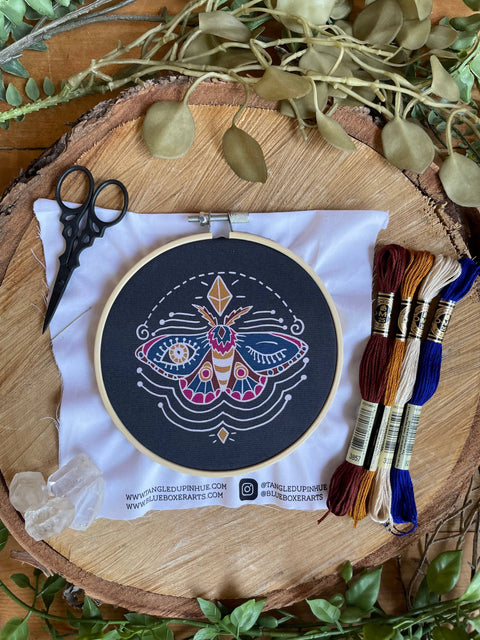 DIY Stitch Kit: Winking Moth Embroidery Kit
