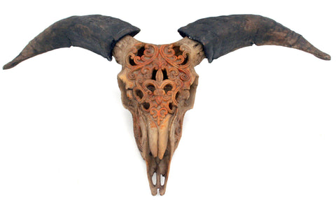 Etched Ram Skull, Wall Decor (Resin)
