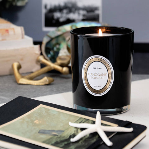 Candle: Mahogany Tobacco, 15 oz. Glass
